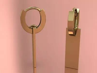 Earrings Jewelry Gold KJ-074 3D print model