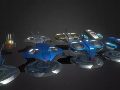 Stylized lowpoly drones Free 3D model
