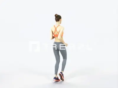 Beauty 03E Running Jogging Sports Woman Low-poly 3D model