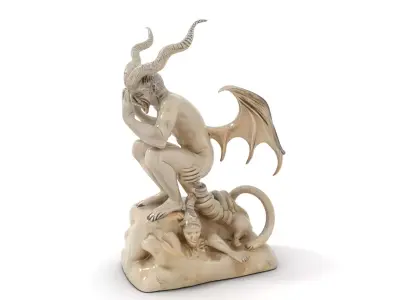 Demonic Stone Sculpture model pack Low-poly 3D model