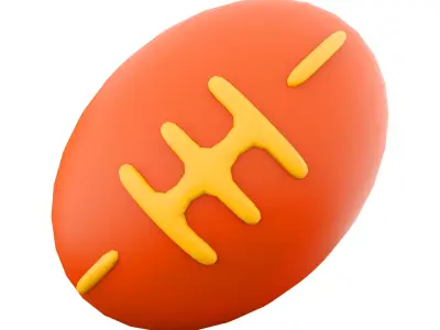 3d llustration of an American Football Ball on white background 3D model