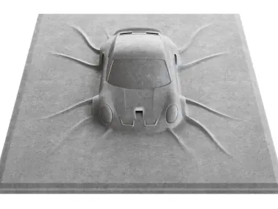 Porsche 911 GTS wall sculpture 3D model