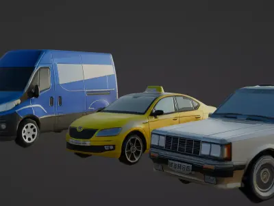 Low Poly Cars Low-poly 3D model