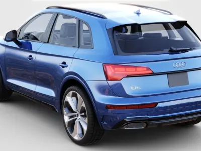 Audi Q5 2021 with interior and open doors 3D model