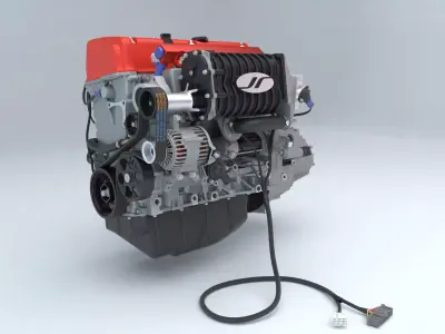 Honda K Series Engine K20 K24 Low-poly 3D model