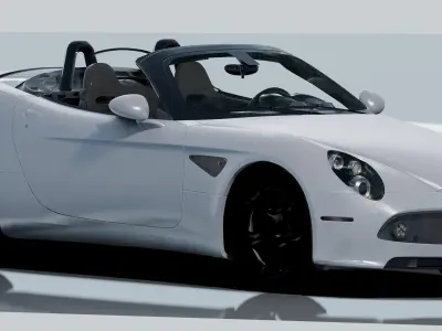Alfa Romeo 8C Spider- Photorealistic Low-poly 3D model