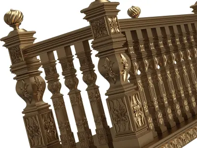 Classic Balcony 01 Low-poly 3D model