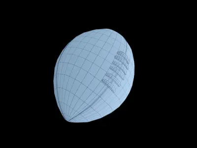 American football ball 2 Low-poly 3D model