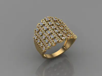STL 3DM Print Ready Women Diamond Ring Lightweight Printable  3D print model 4