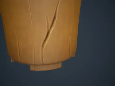 Stylized Wood Vase Low-poly 3D model