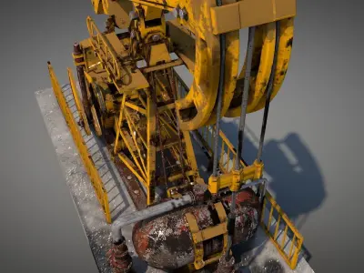 Rusty Oil Well LITE 3D model