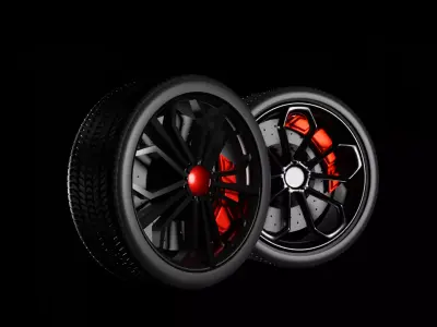 Supercar alloy wheel 3D model
