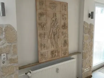 Wall decoration panel with Ancient Egyptian motifs 120x80cm 3D print model