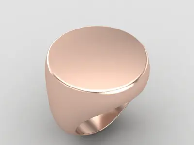Round Signet Ring Base 18MM top in All sizes 177-MWC 3D print model