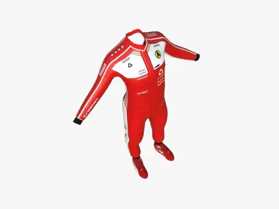 Racing Pilot Uniform A01 Red - Character Clothing Design Low-poly 3D model