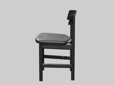 Mogensen Chair Model-3236 Black lacquered Low-poly 3D model