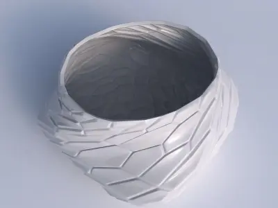 Bowl twisted elipse with organic cells with organic cells 3D print model