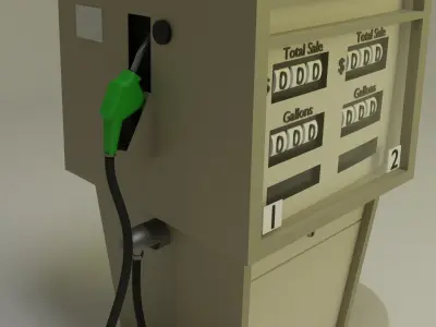 Gas Pump 1980s 3D model