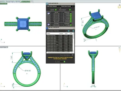 Engagement ring Sophia princess 3D print model