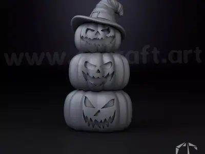  Pumpkin Snowman 2 versions 3D print model