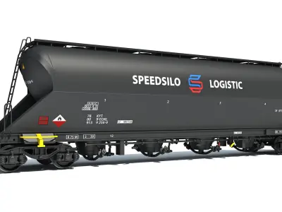 Railroad Silo Tank Train Car 3D model