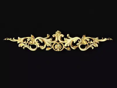 Central decor ornament for furniture 3D model 1014