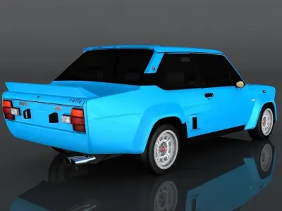 Fiat 131 Abarth Rally Stradale Low-poly 3D model