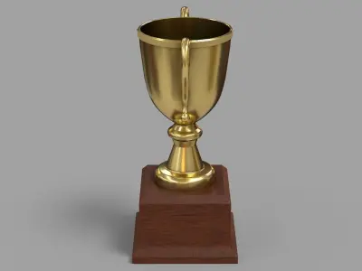 Gold Trophy  Low-poly 3D model