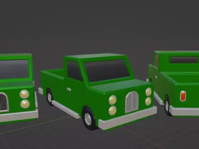 Low Poly Pickup Truck Low-poly 3D model