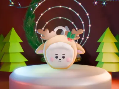 BT21 3D printed Christmas tree hangers 3D model