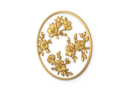 decor set wall panel flowers relief  CNC 10 3D print model