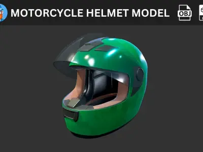 Motorcycle Helmet 3D Model 3D model
