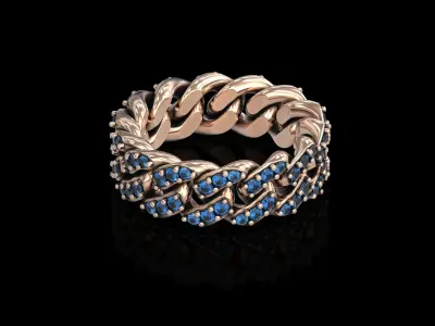 Cuban Chain Ring v2 3D print model