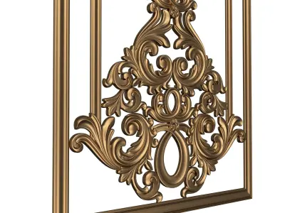 Boiserie Carved Decoration Panel 015 Low-poly 3D model
