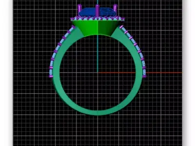 heart halo engagement high jewelry ring  3D print model