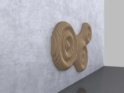 Parametric Wavy Wooden Panels 11 3D model