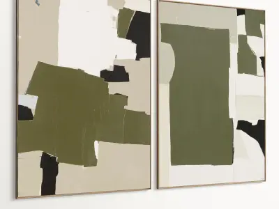 Plaster Two Photo Frame 499 Low-poly 3D model