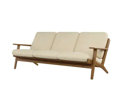 Wood sofa 3D model