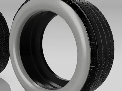 COKER Wide White Tires 2pce Detailed x2 Sizes 3D print model