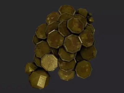 Stylized Game Coin Free low-poly 3D model