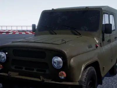 UAZ Hunter military vehicle Low-poly 3D model