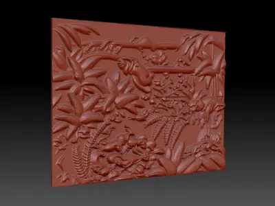 BasRelief forest 3D print model