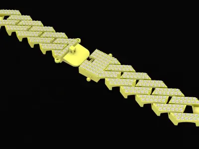 Luxury Cuban Link Bracelet 3D Jewelry Model 4136 3D print model