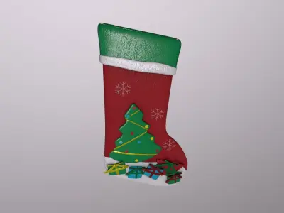 Christmas Decor Hanging Sock B 3D model