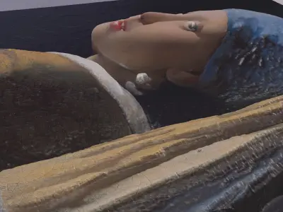 GIRL WITH A PEARL EARING by VERMEER for 3D printing  3D print model