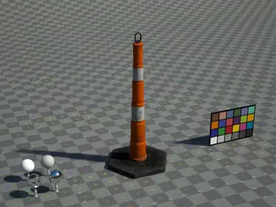 Barrier 2 traffic cone Low-poly 3D model