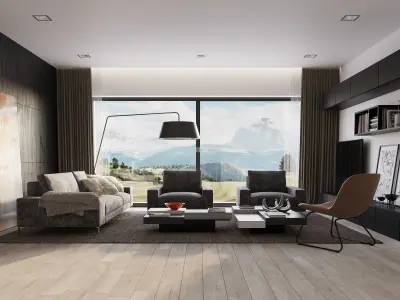 Modern Interior Apartment scene - 3ds Max Corona 9 3D model