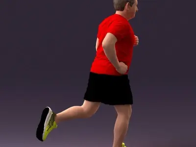 000999 man runner in yellow shoes 3D model