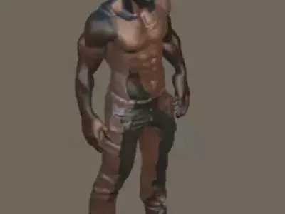 Stylized Muscular Male - Game Ready Low Poly Model Low-poly 3D model