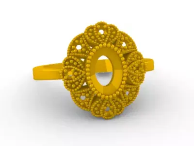 Anillo Dama Piedra Central de 7 mm x 5mm 3D print model